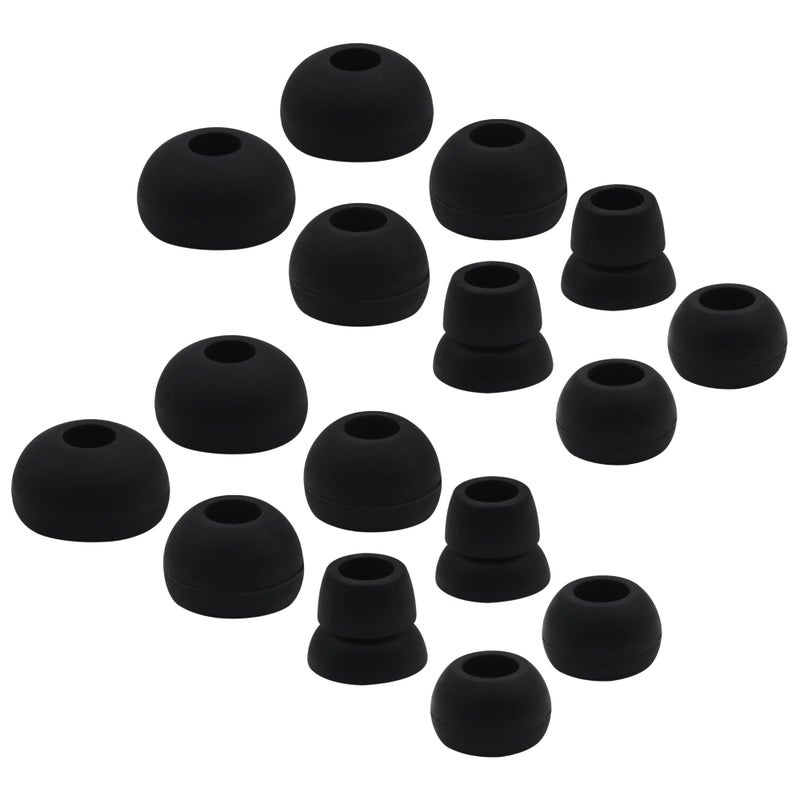 ALXCD Ear Tips for PB2 Powerbeats 3 Headphone, S/M/L 3 Sizes 6 Pair Silicone Replacement Earbud Tips & 2 Pair Double Flange Ear Tips, Fit for Beats Powerbeats2 Pb3 [8 Pair](Black) - Image 1